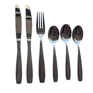 6 Piece Oneida Satin Bristol Stainless 3 Spoons 1 Fork & 2 Knives Need Polishing